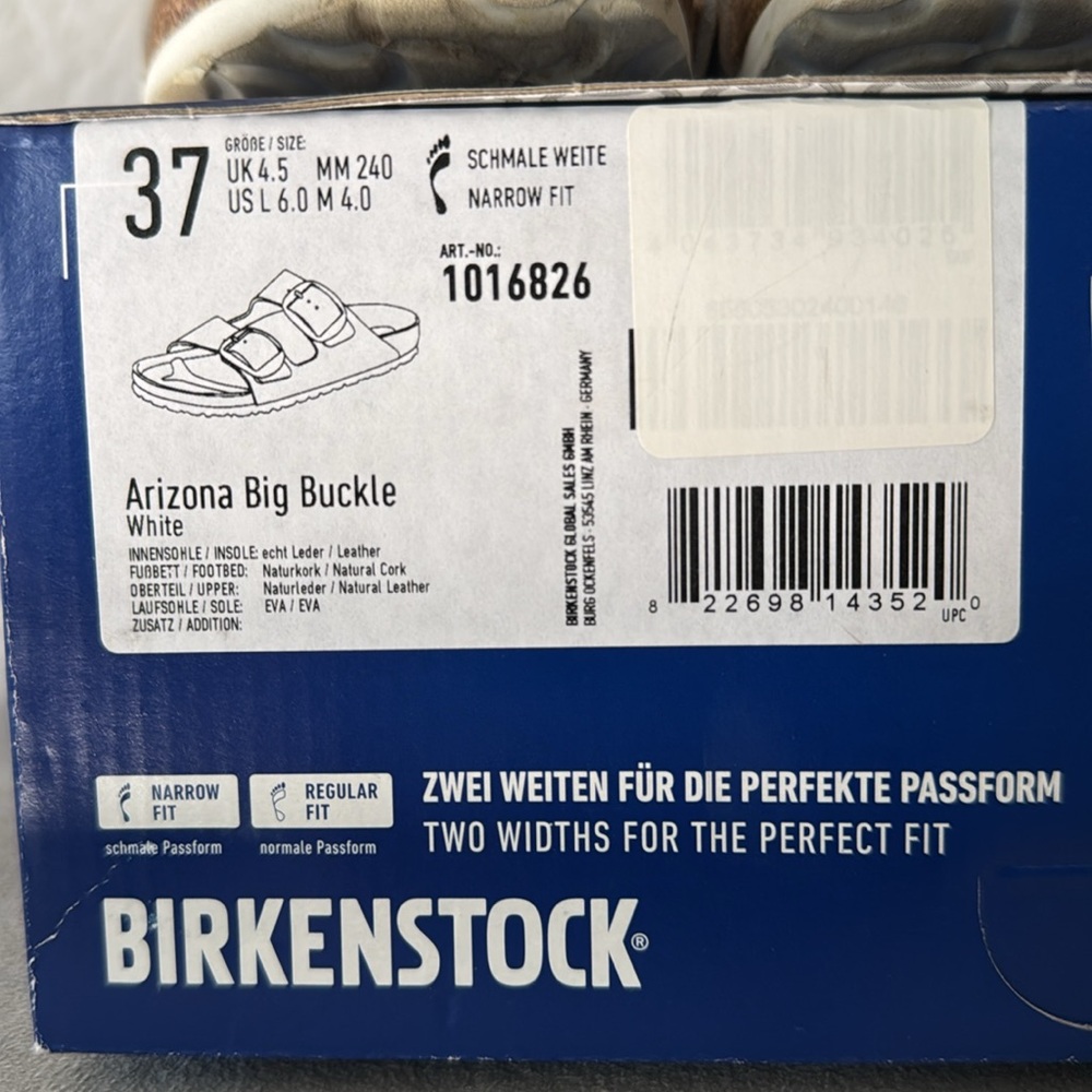 Birkenstock Arizona Big Buckle White Sandals - Picture 2 of 7